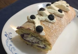Blueberry Swiss Roll Cake