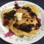 Blueberry Buttermilk Pancakes With Blueberry Maple Syrup