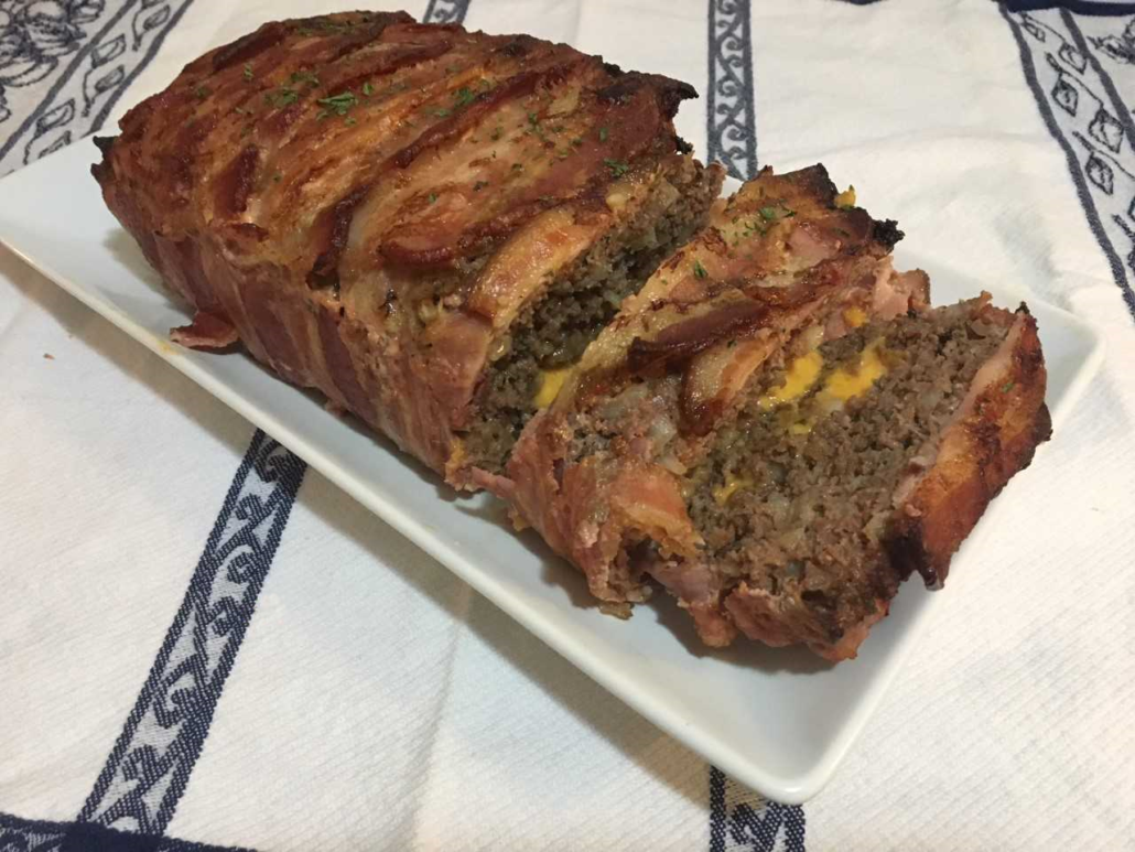 Low Carb Bacon Wrapped Cheese Stuff Meatloaf