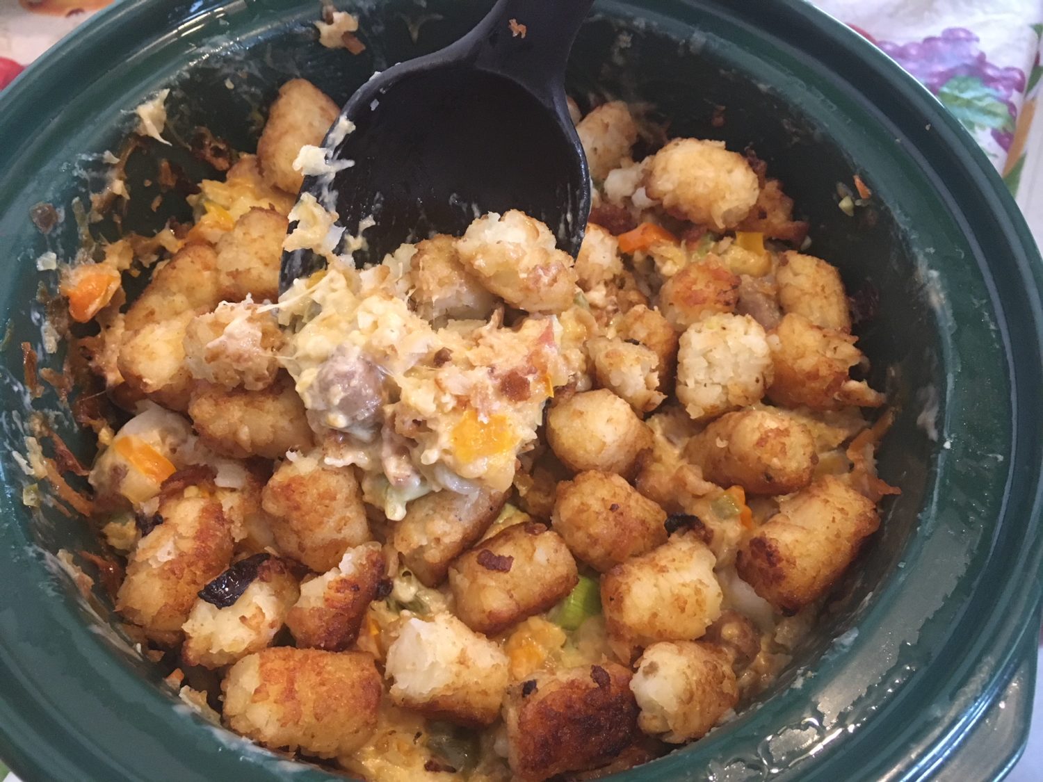Tater Tot Casserole in the Slow Cooker