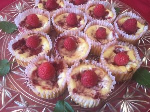 Low Carb Raspberry Swirled Cheesecakes